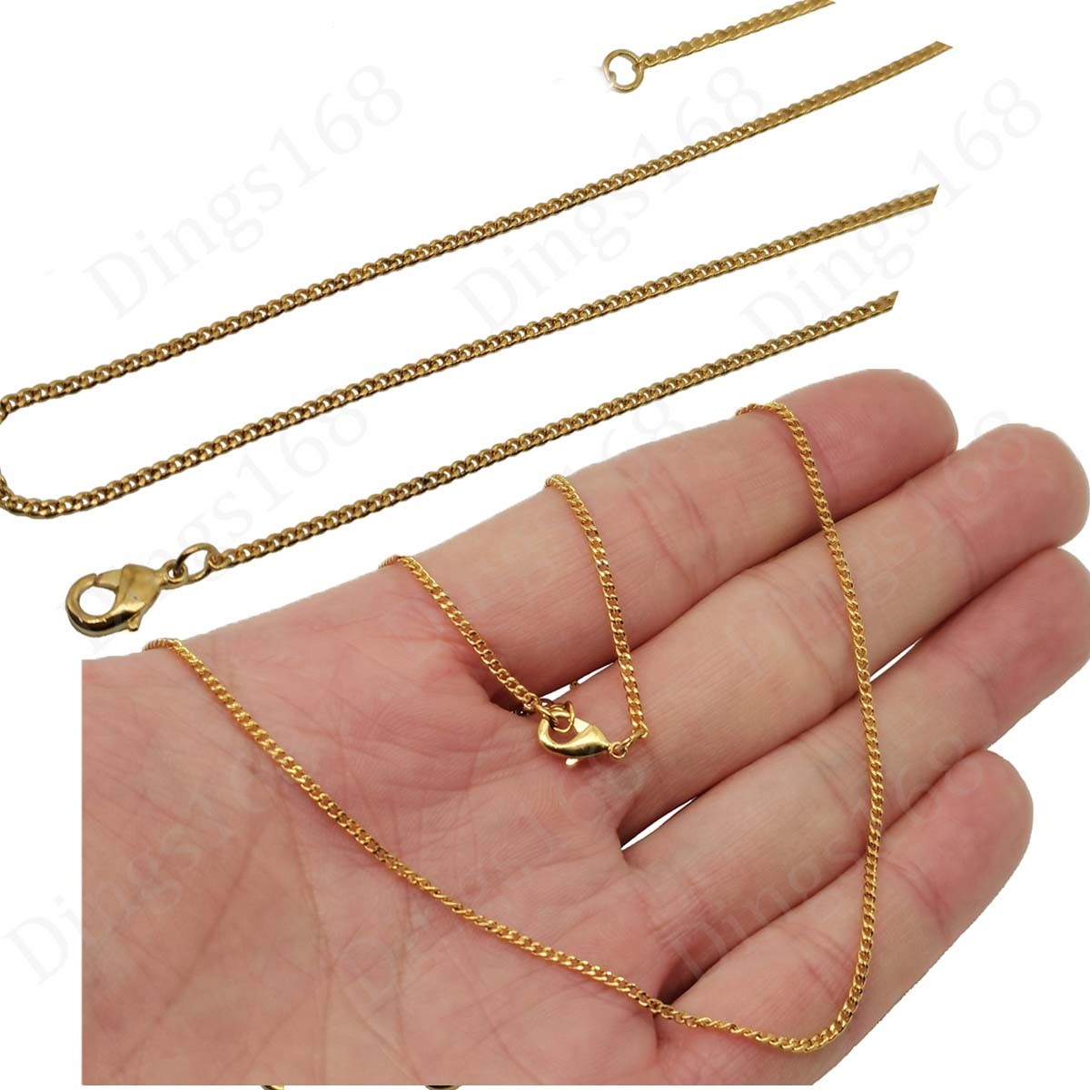 Real 18K Gold Filled Hypo-Allergenic 22 inch 1mm Rolo Cable Chain Necklace Q146G