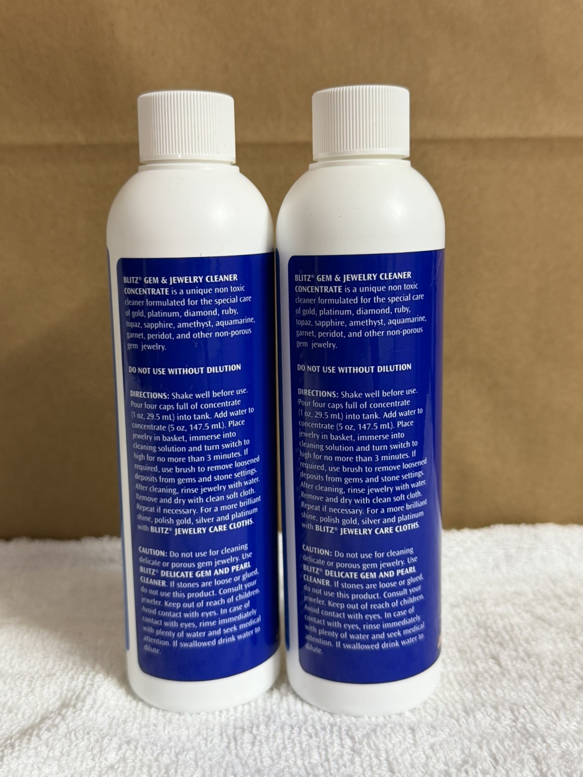 Blitz Gem & Jewelry Cleaner Concentrate 8 fl oz Non-Toxic for Gold & Diamond