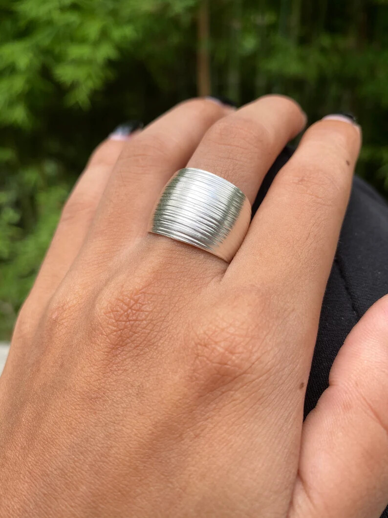 Wide Band 925 Sterling Silver Band& Statement Ring Handmade Ring All Size
