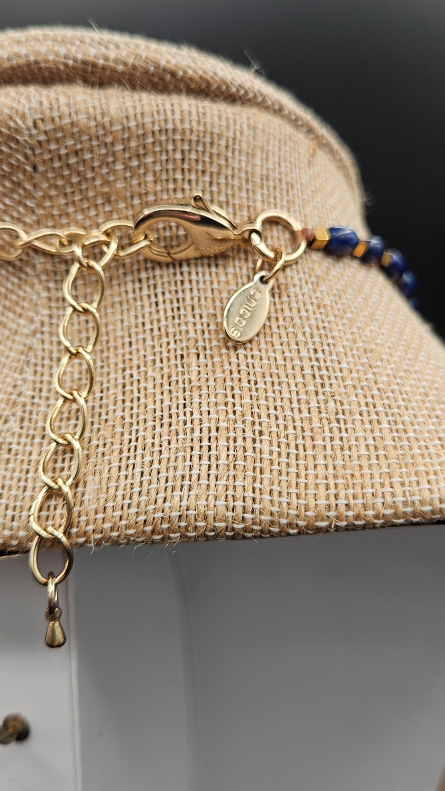 Chico’s Blue Green Lapis Lazuli 22 inch Necklace Gold Plate