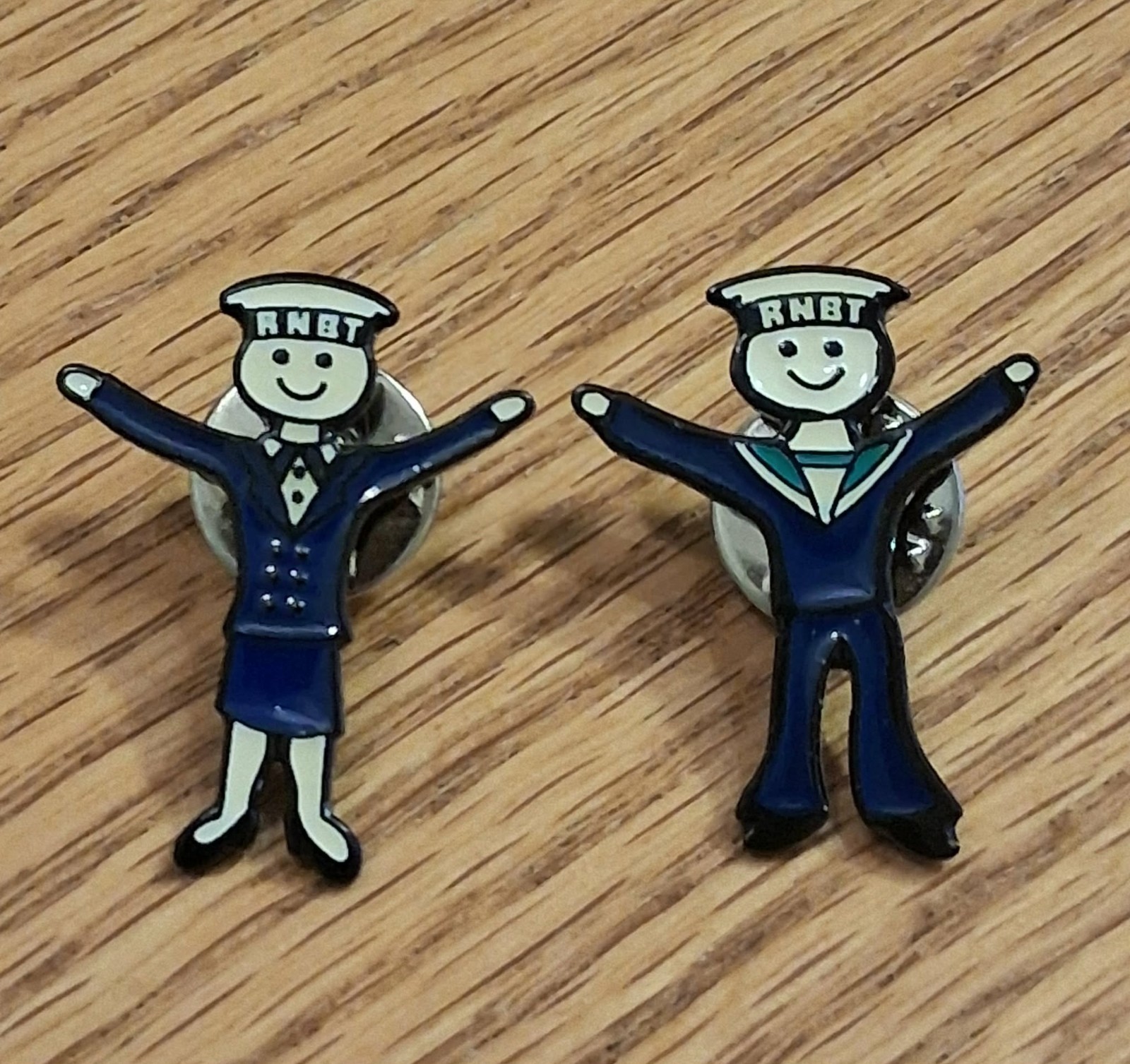 Vintage Male & Female RMBT (Royal Naval Benevolent Trust) Sailor Pins