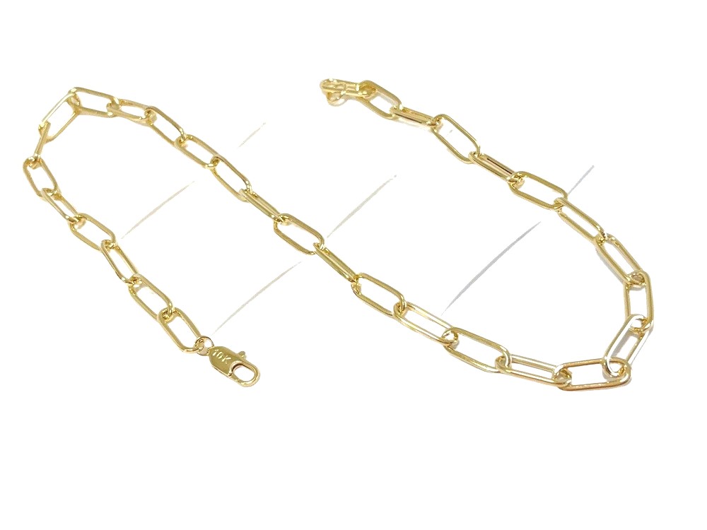 10k Yellow Gold 9.5mm Paperclip Chain Cable Rolo Link Necklace Womens Mens 24″