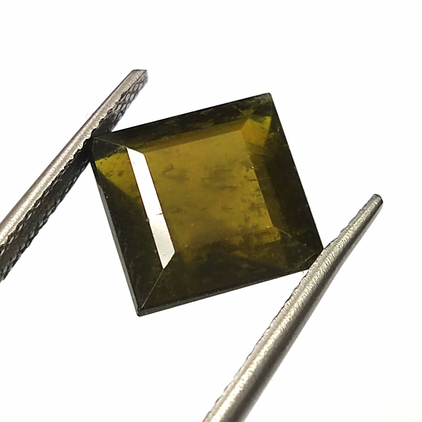 6.80 Carat Natural Green Vasonite Square Cut Faceted Untreated Gemstone 10.4 mm