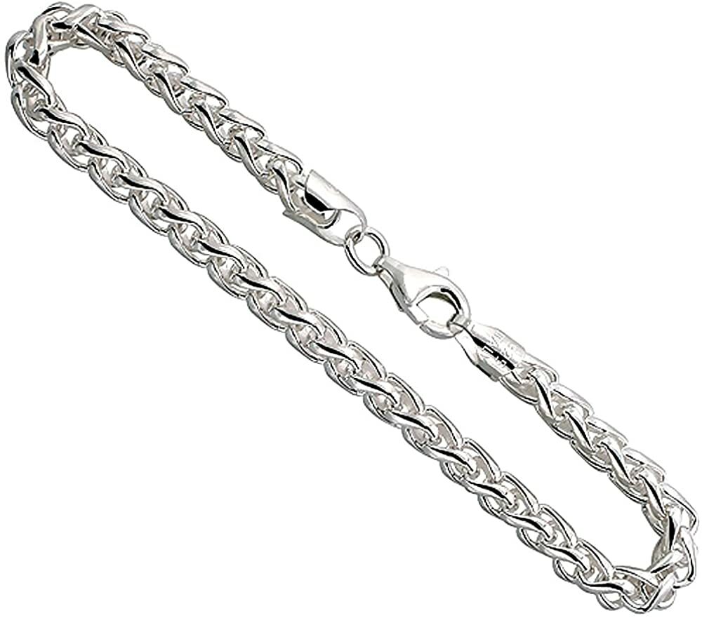 925 Sterling Silver Spiga Wheat Chain Necklace Bracelet Men Women 5mm 7~30 inch