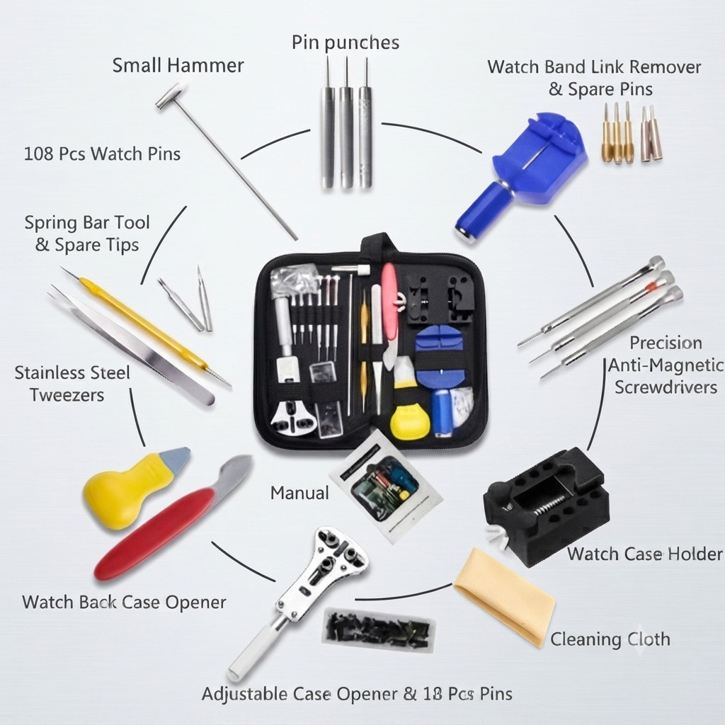 147-Piece Watch Repair Tool Kit – Professional Watchmaker & Maintenance Set