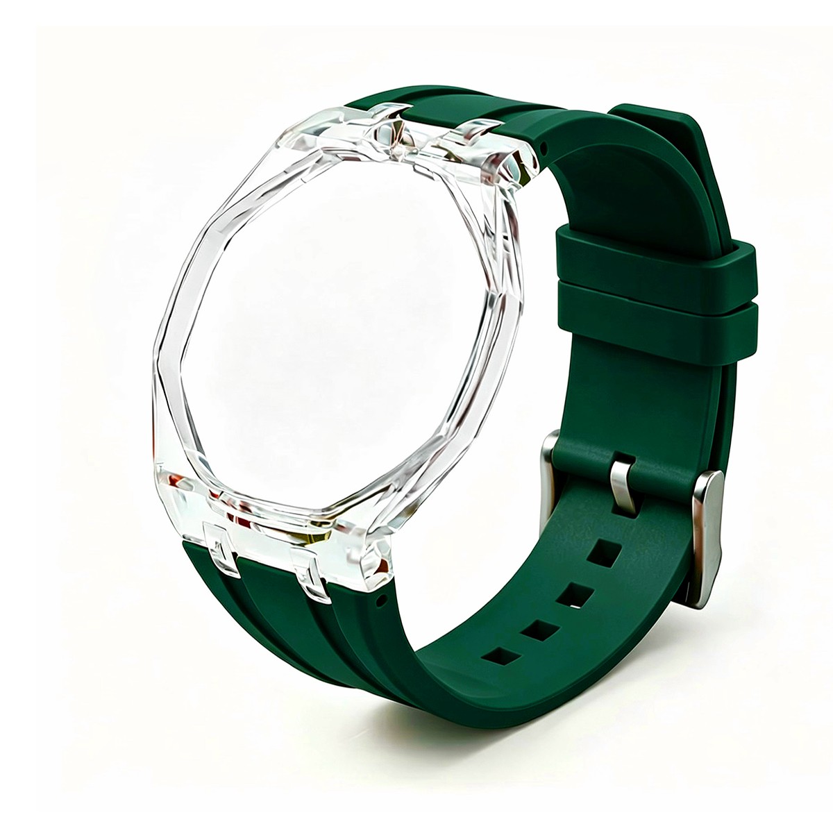 Transparent PC Glacier Case Silicone Wristband Mod Kit For Swatch X AP Royal Pop