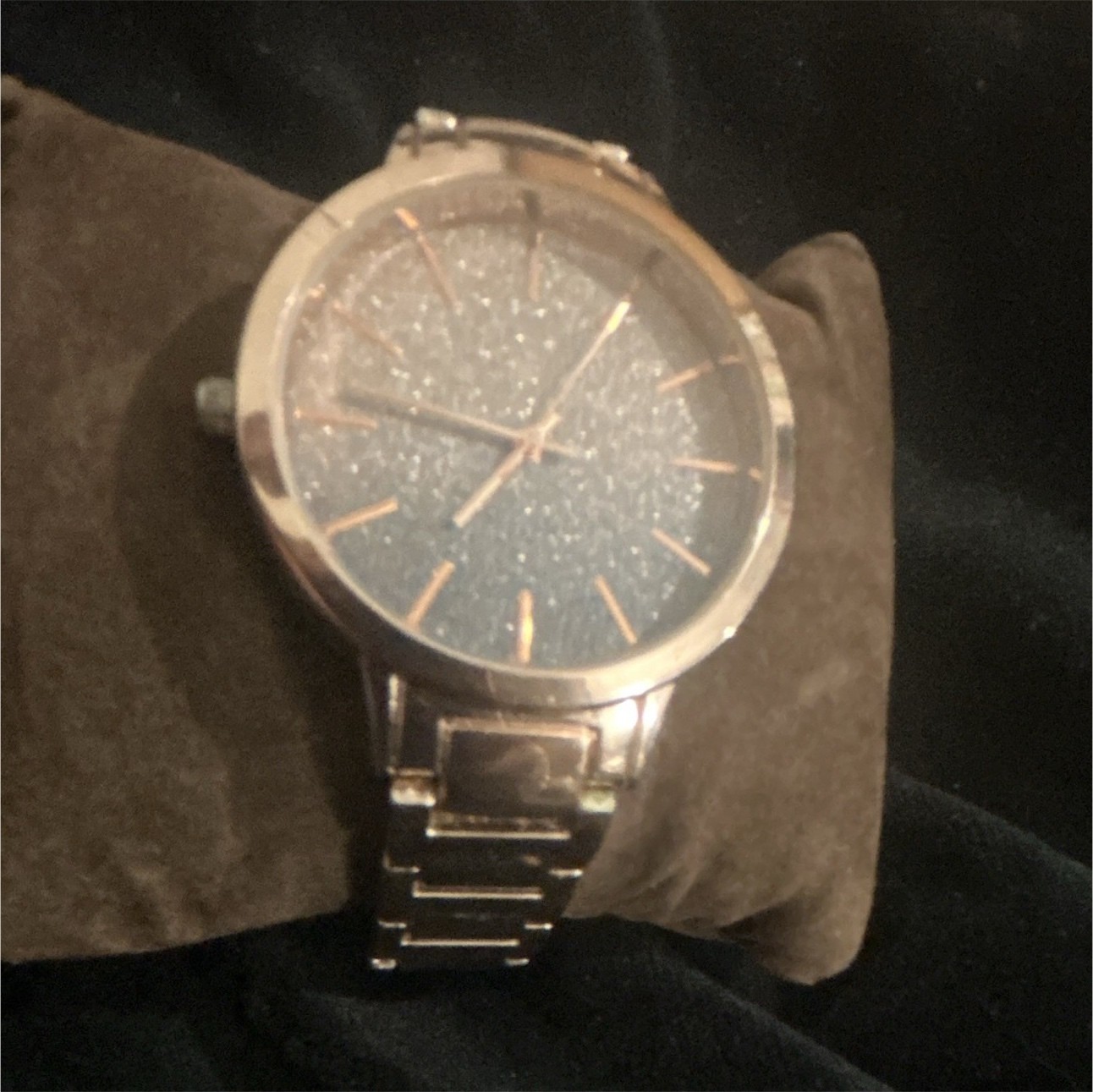 Analog Dress Watch Blue Dial Silver Metal Bracelet Round Stick Indexes 12-Hour
