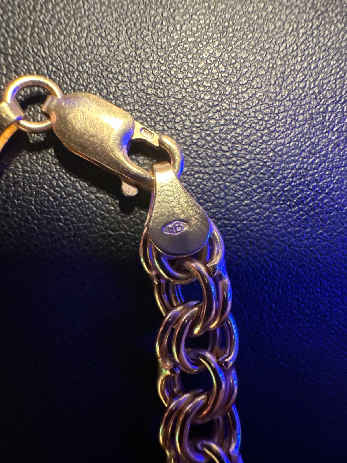 Solid 10K Yellow Gold Double Link Chain Bracelet – 417 Italy – 7.7 grams – 7″