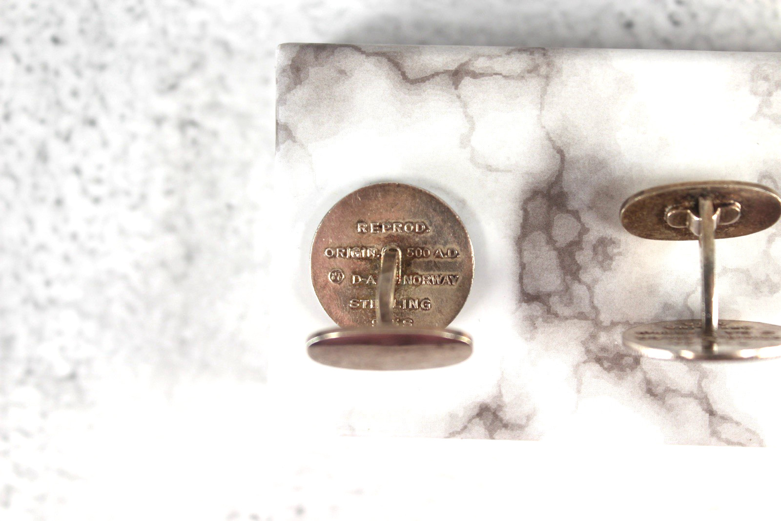Vintage Sterling Silver David Anderson Viking Saga Reproduction Coin Cufflinks