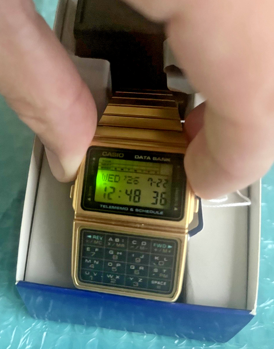 Casio DBC-610 Databank Vintage Calculator Watch Module 676 Box Tested Working