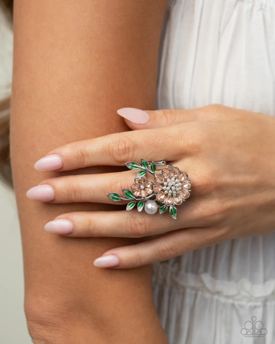 Paparazzi BOTANICAL BUNCH and BUDDING BLING orange COMPLETE LOOK 2PC set