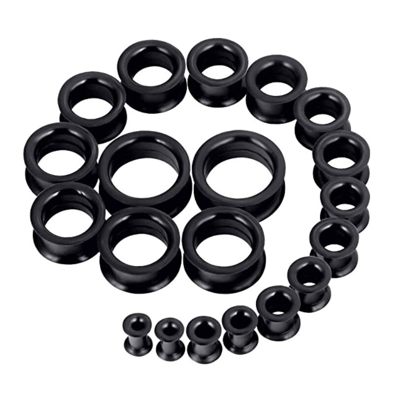 20pcs Tunnels Kit 2g-1″ Silicone Ear Skin Gauges Plugs Ear Expander Stretching