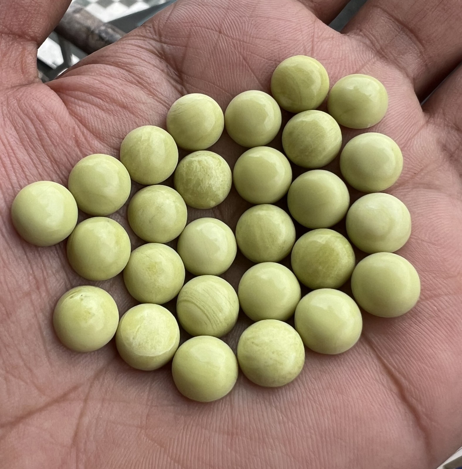 Natural Yellow Serpentine Round 4×4 mm to 20×20 mm Cabochon Loose Gemstone Lot