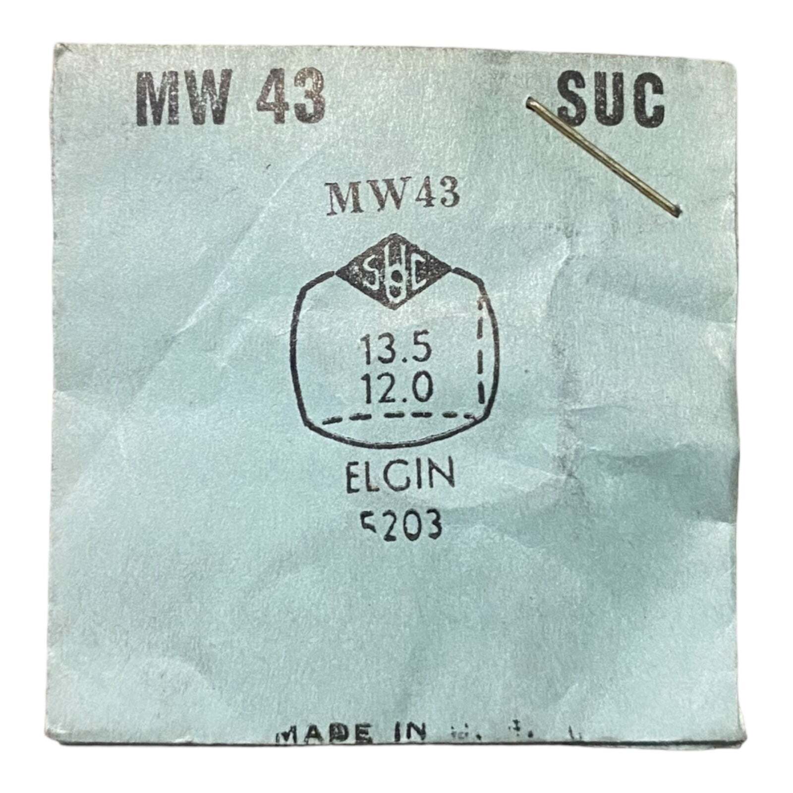 SUC MW43 Watch Crystal 13.5×12.0 NOS Part Elgin