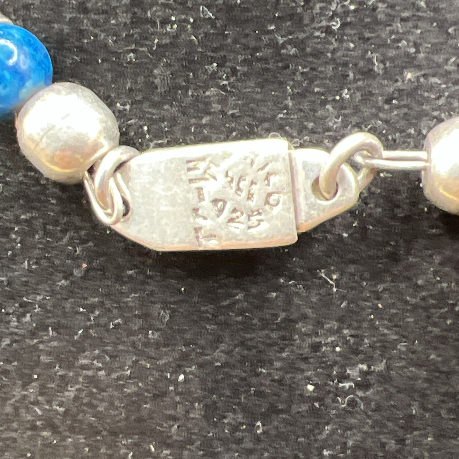 Taxco Mexico Blue Turquoise Bead Set Sterling Silver Necklace 22.5in (55.1g)
