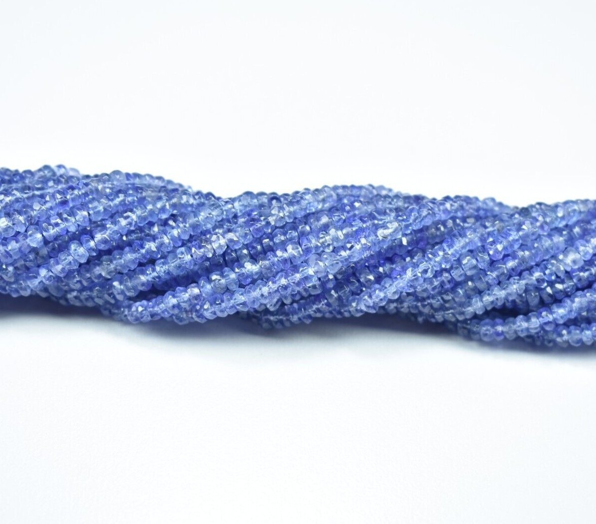 Natural Tanzanite Faceted Rondelle Gemstone Beads 3-3.5mm 16 Inch, AAA Tanzanite