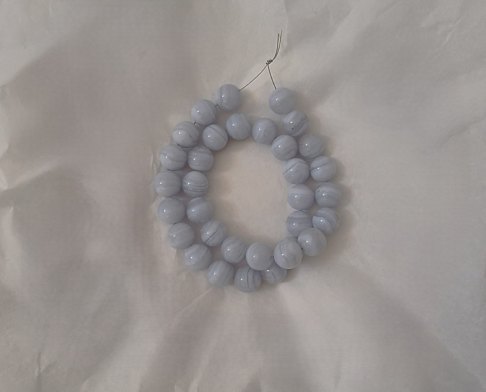 BLUE LACE AGATE 11.8-12MM ROUND BEADS – ONE (1) 15.5″ Strand – 5794E