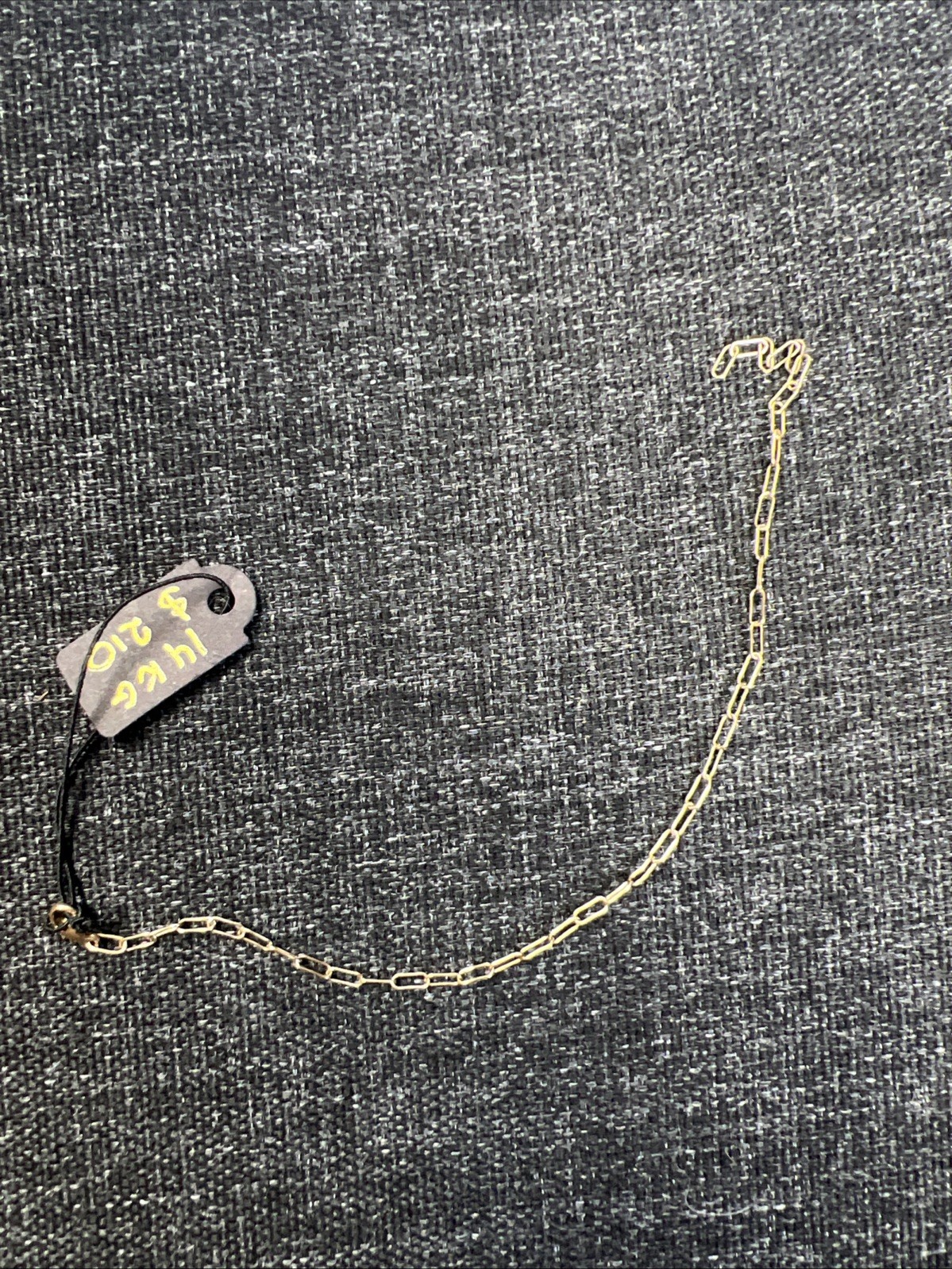 14 K Solid Gold Paperclip Style Bracelet Nwt