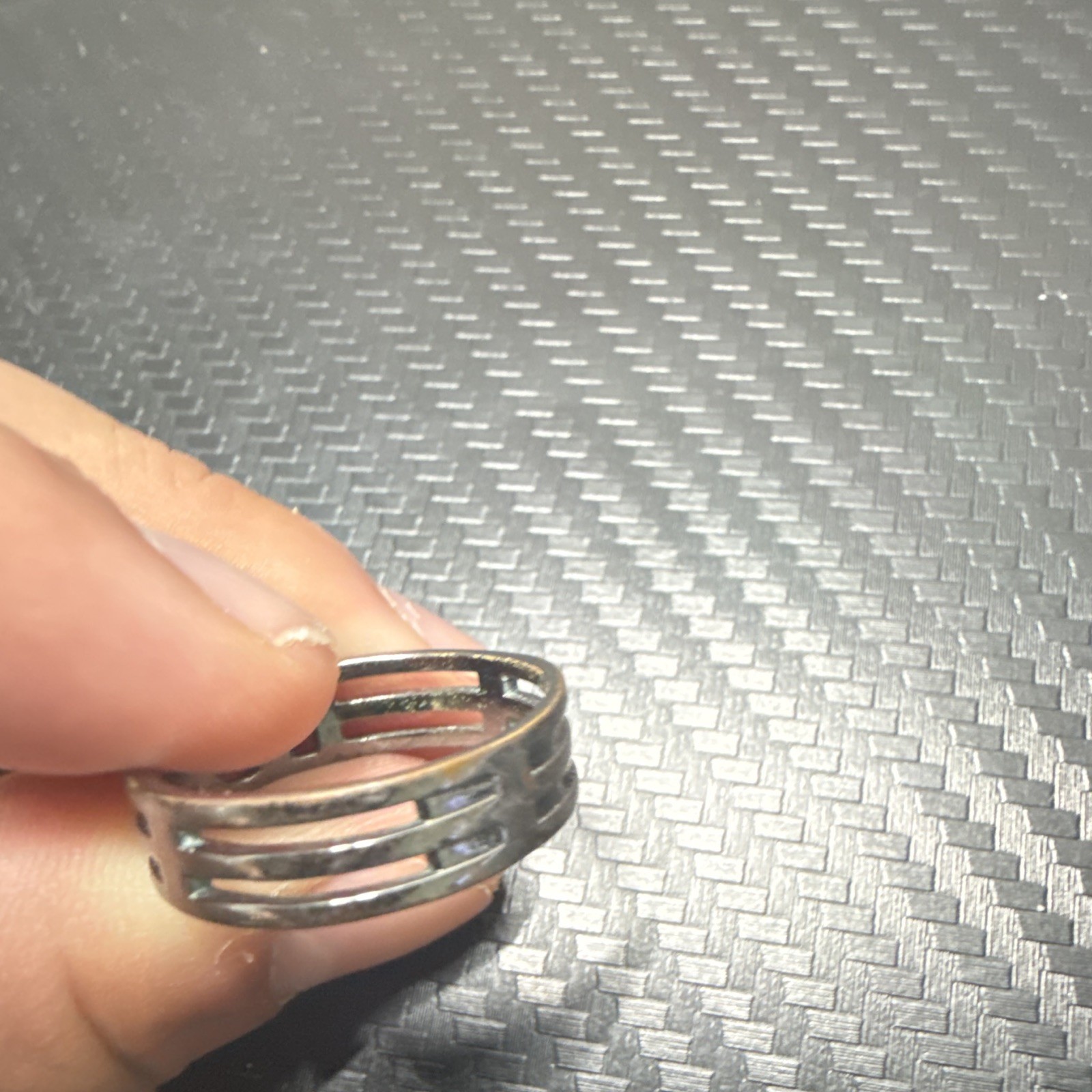 Dolce&Gabbana Silver Tone Metal Multi-Band Openwork Ring Size 8 No Stone