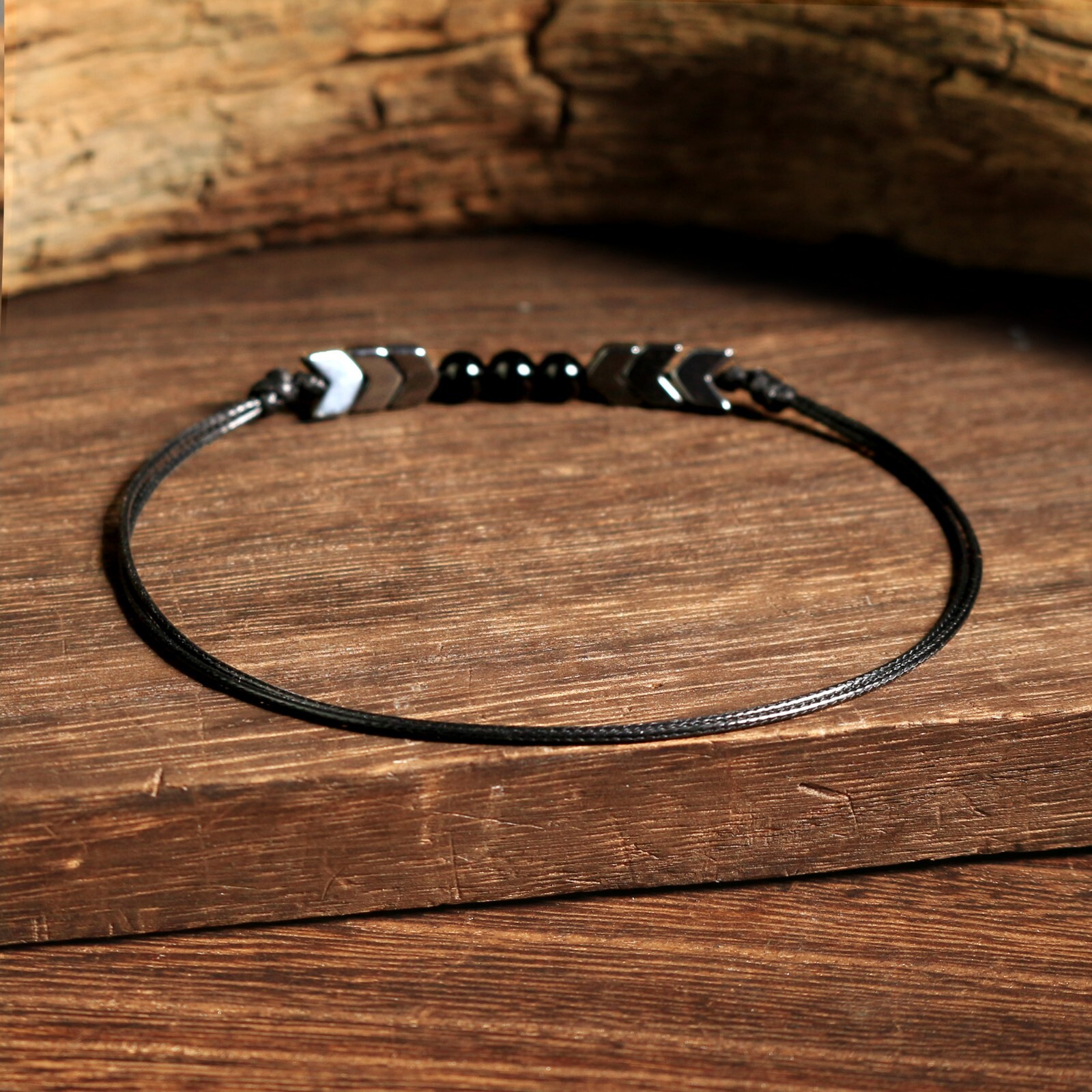 Hematite Energy Stone Handmade Ankle Bracelet Healing Reiki Men Women Gifts