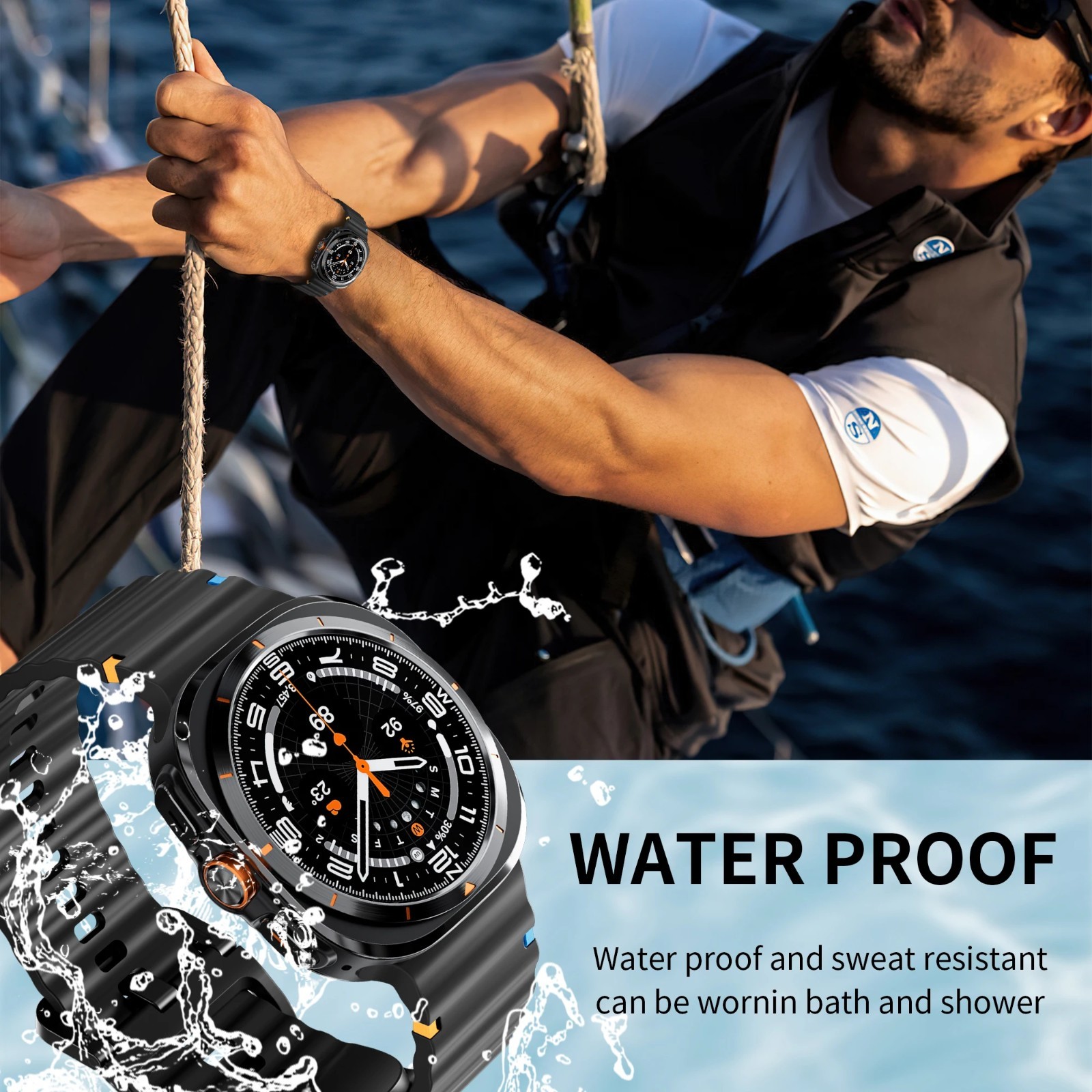 Original Strap for Samsung Galaxy Watch Ultra 47mm Band Silicone Bracelet 7 6 5✅