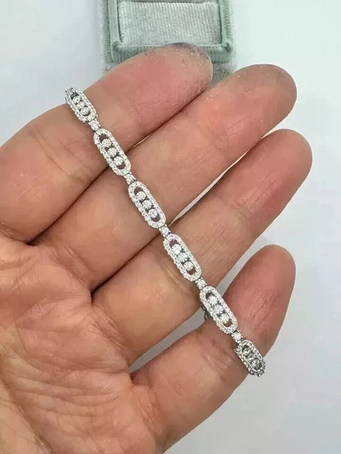 14K White Gold Plated 5Ct Round Cut Lab Created Diamond Women’s Tennis Bracelet
