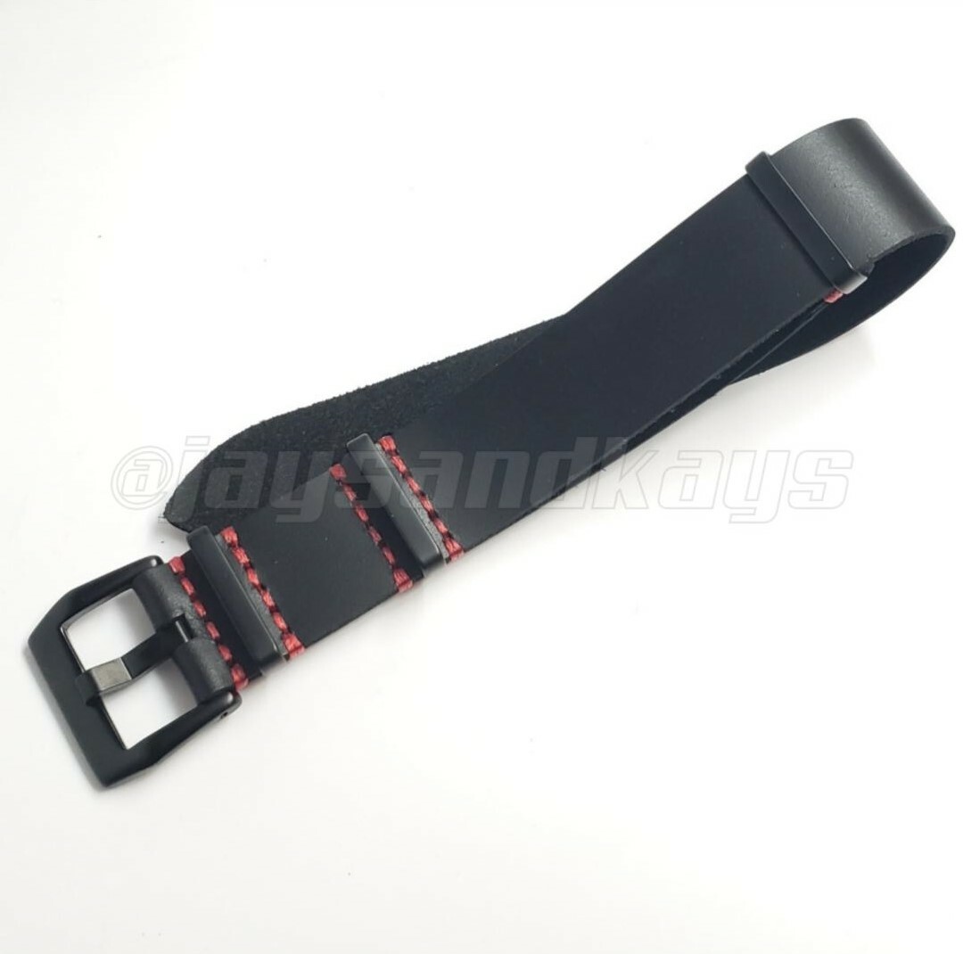 JaysAndKays® 22mm Classic Style Genuine Leather Strap Brown Black Red White PVD