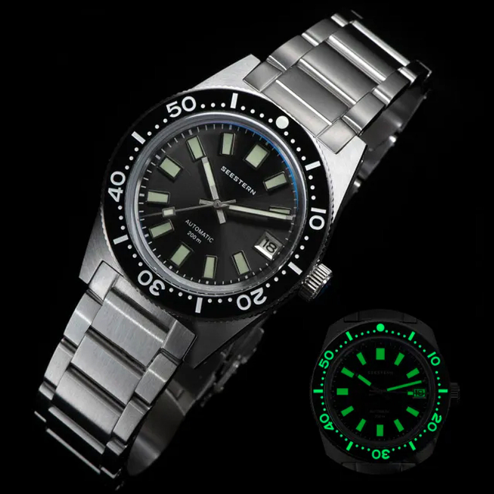 Seestern 62MAS 20ATM Genuine Ceramic NEW LUME Bezel 200m DIVER’S Watch 62MASSLS