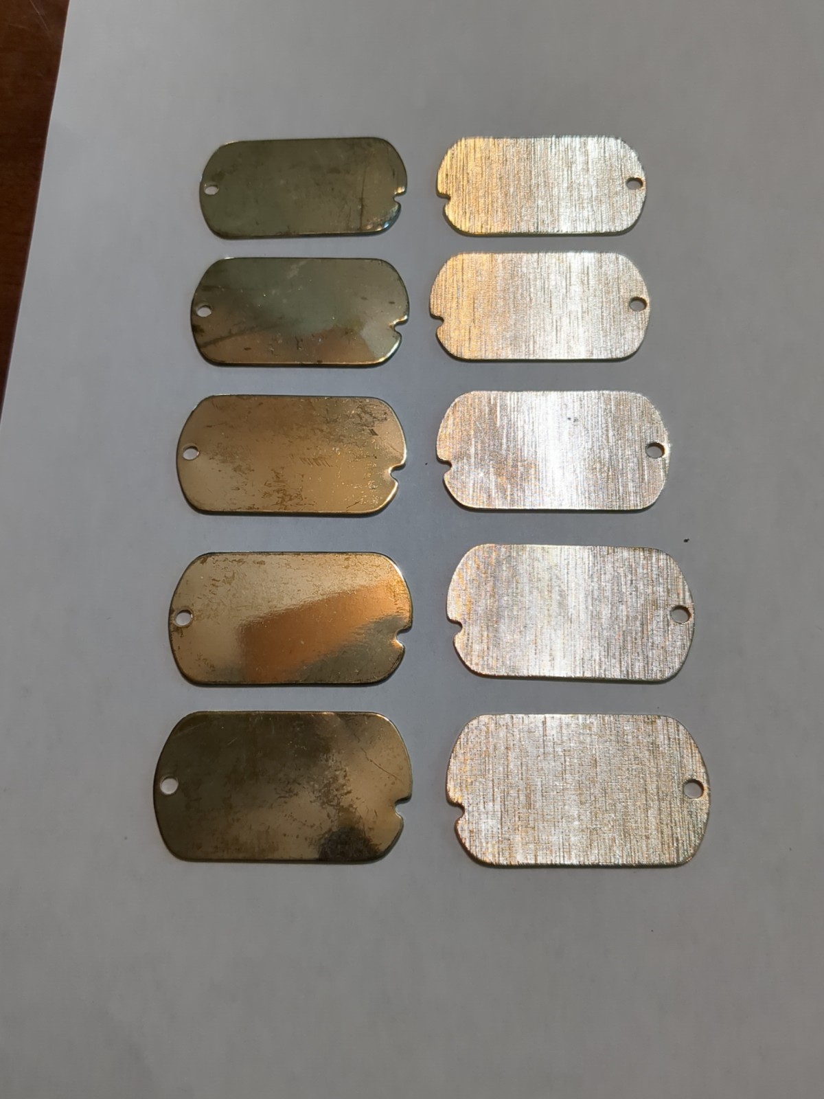 Stainless Steel Shiny Matte Finish ID Identification/Dog Tags Set of 10