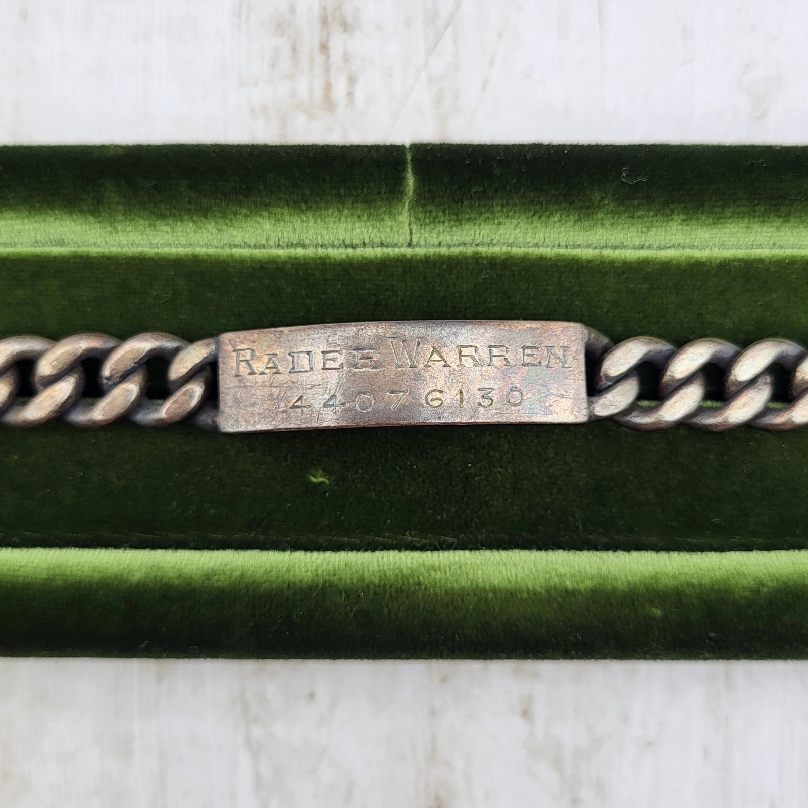 Vintage Napier 925 Sterling Silver ID Engraved Nameplate Curb Link Bracelet