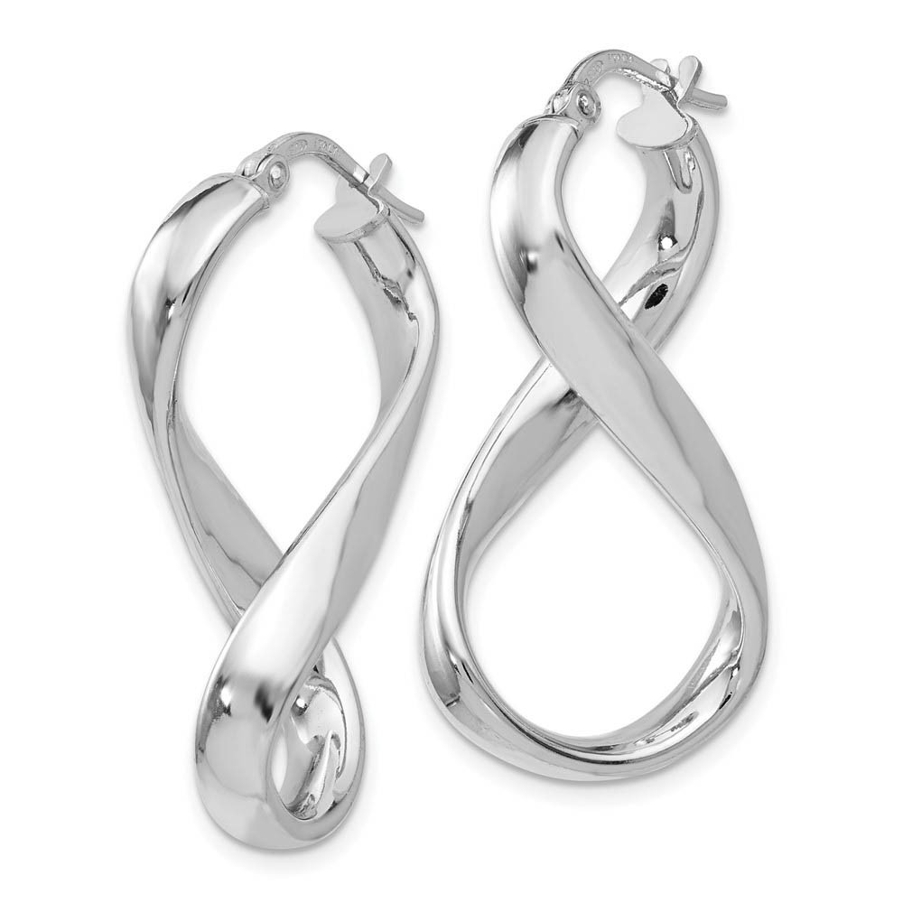 Polished Twisted Hoop Earrings in Sterling Silver, 34mm (1 5/16 in)
