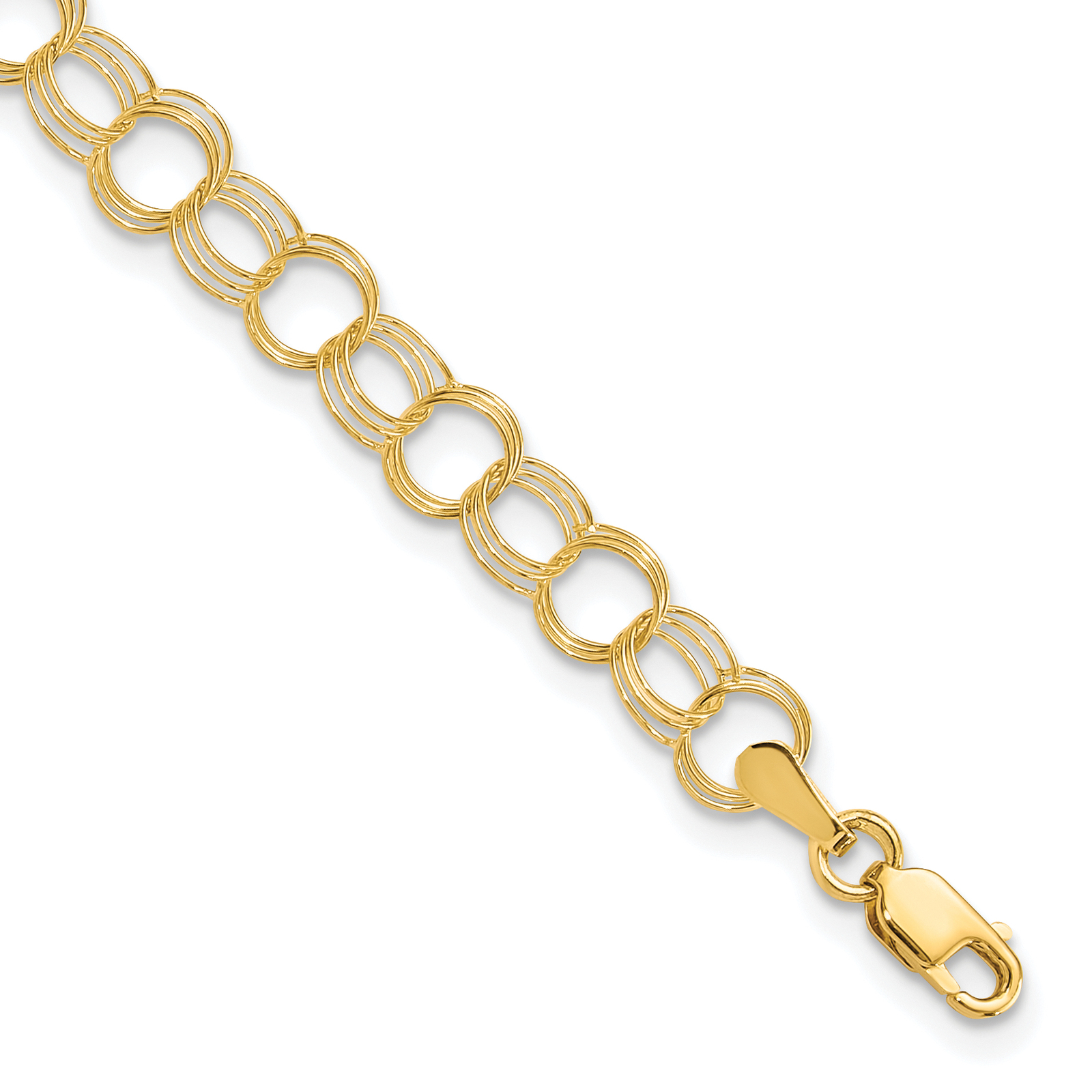 10k Triple Link Charm Bracelet 10CH10