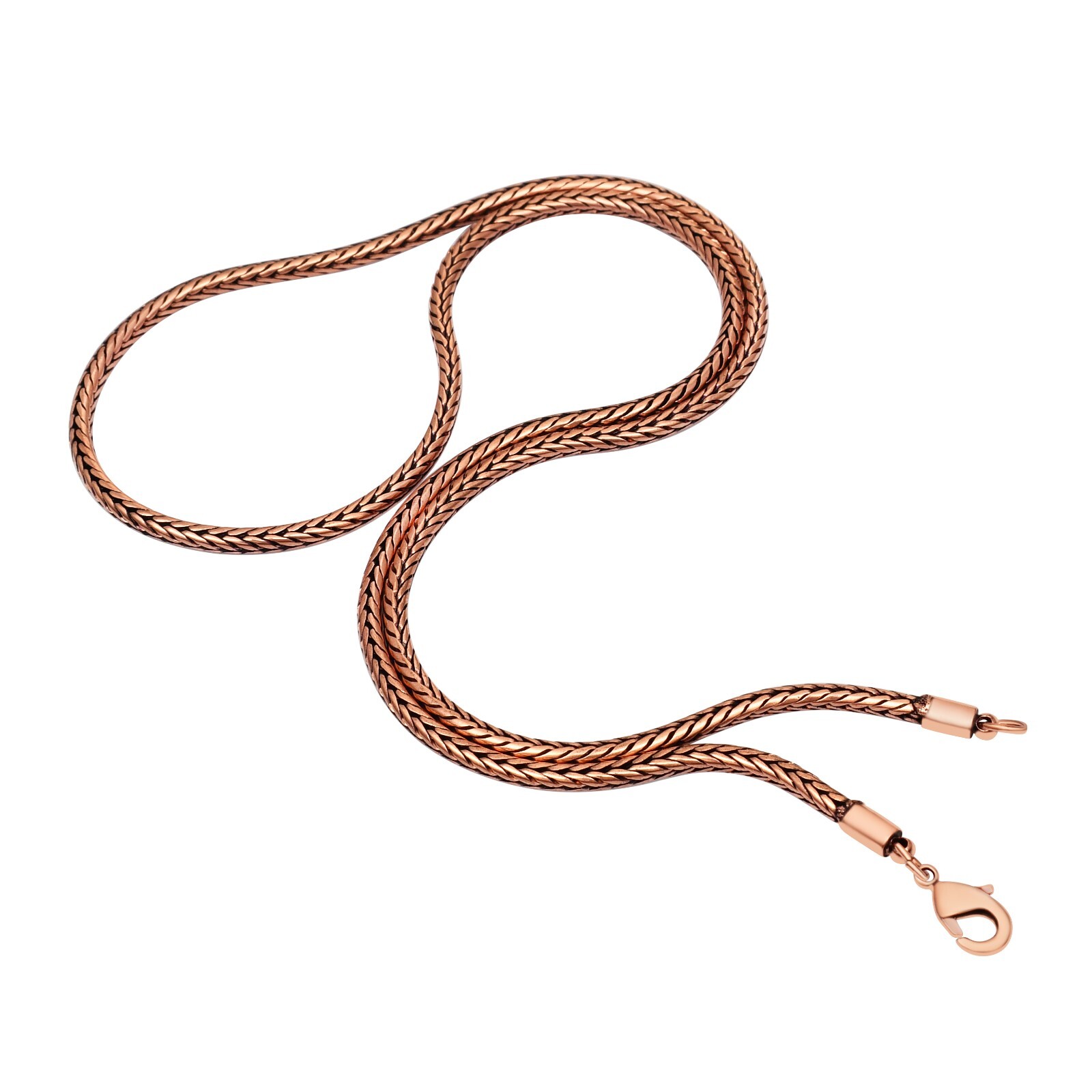 Pure Copper Wheat Chain 100% Oxidized Handmade Necklace Gift For Jewelry RJ-015