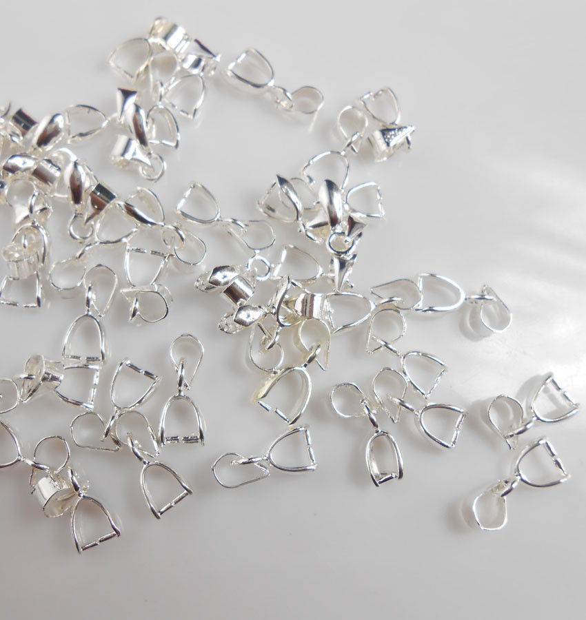 Wholesale 925 Sliver Plated Pendant Jewelry Accessories Ear Clip Connection Bail