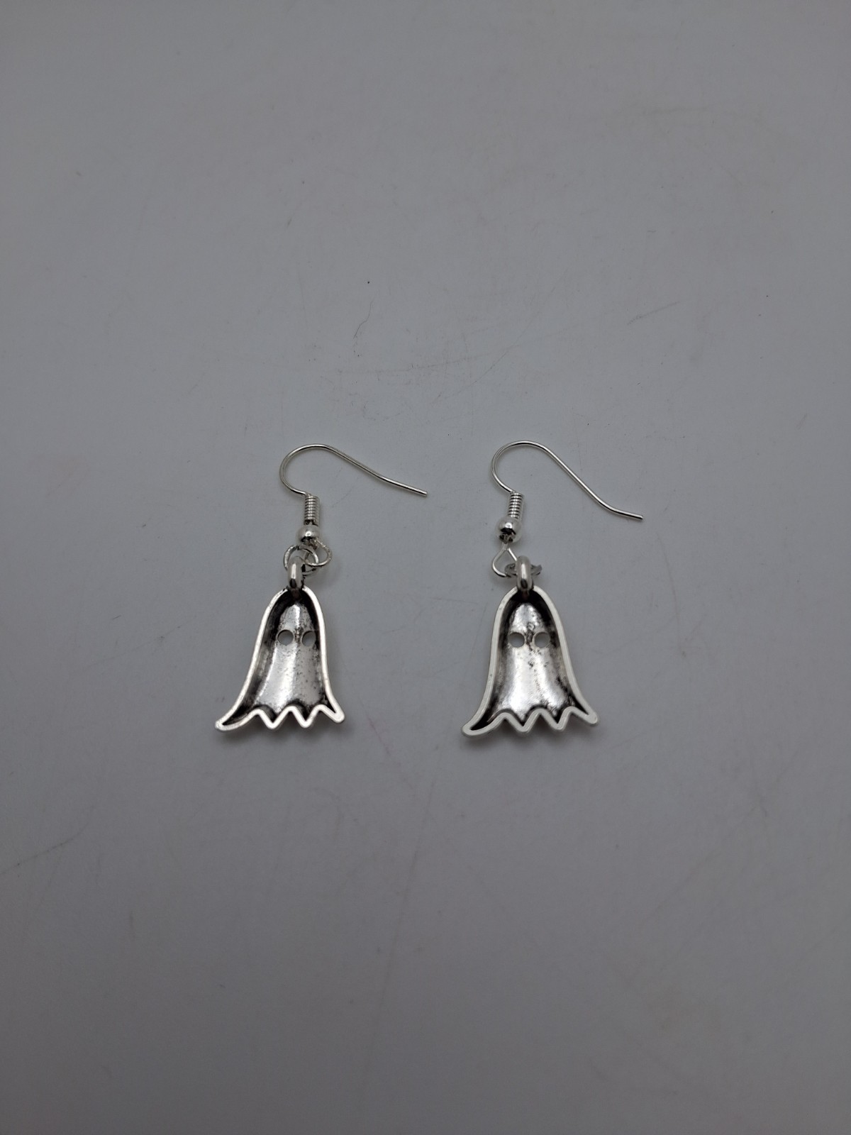 Ghost Dangle Drop Earrings Halloween Party Fashion Jewelry Gift Silvery Toned