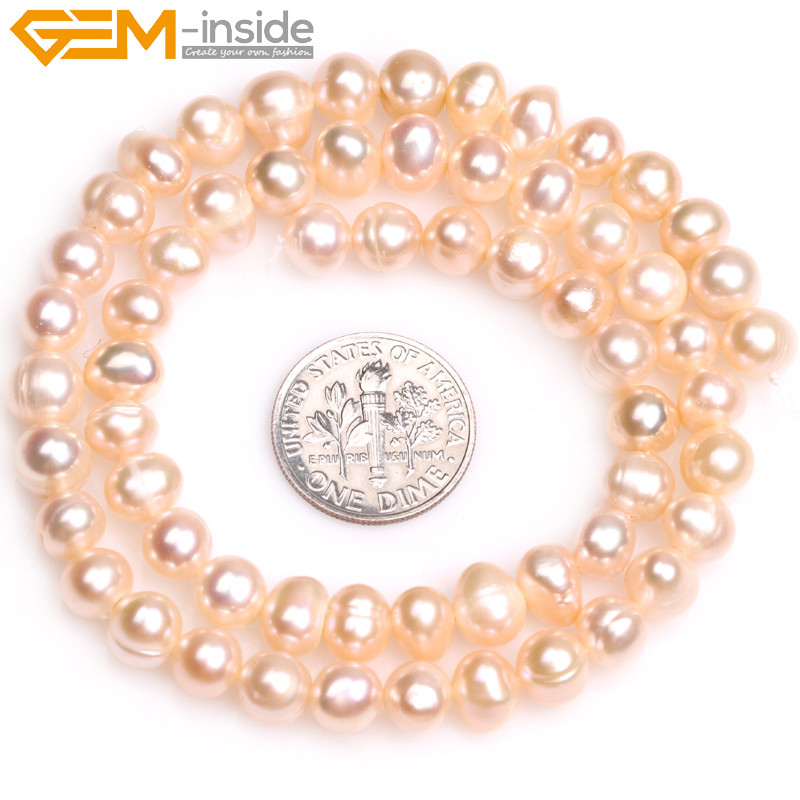 Round 6-7mm Freshwater Pearl Jewelry Making Gemstone Beads15″ Color Selectable