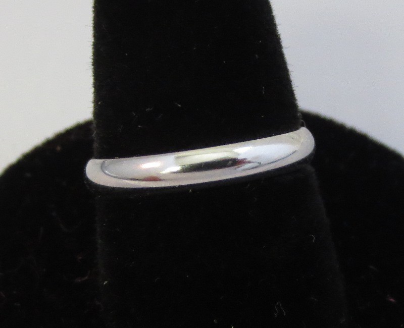 SIZE 4-13 14KT WHITE GOLD PLATED SMOOTH WEDDING BAND UNISEX 3MM RING