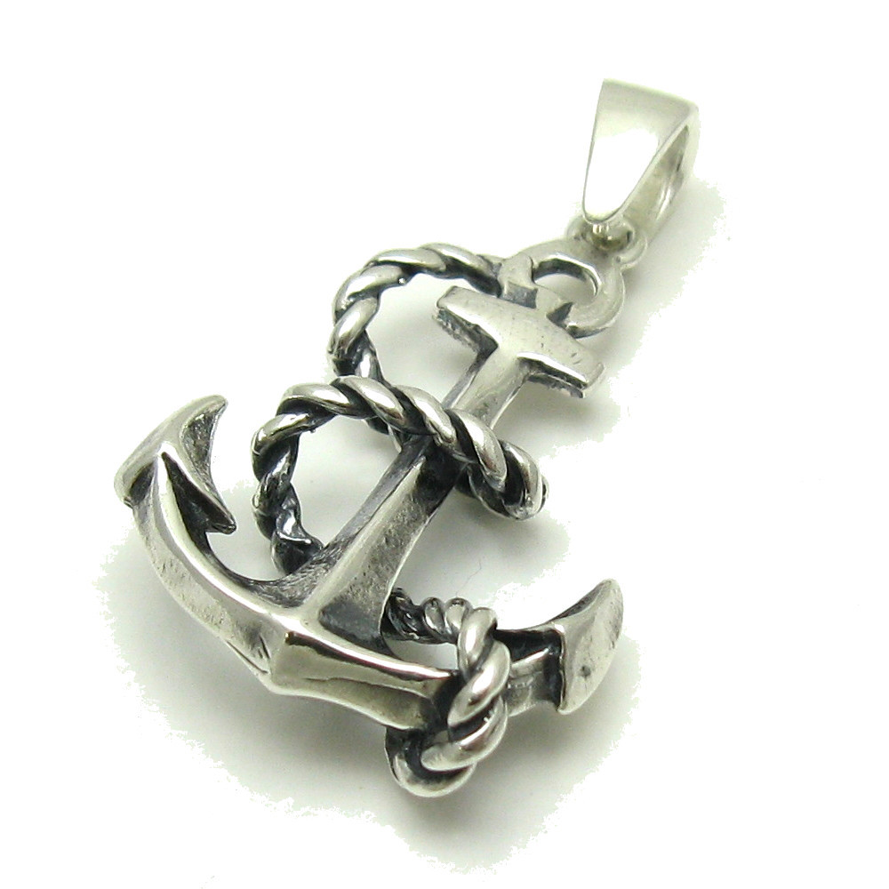 Genuine Sterling Silver Pendant Hallmarked Solid 925 Anchor Handmade