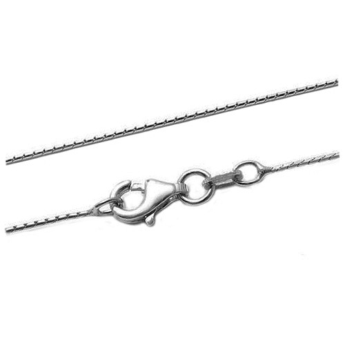 925 Sterling Silver Rhodium 0.7mm Mirror Box Chain Necklace made in ITALY