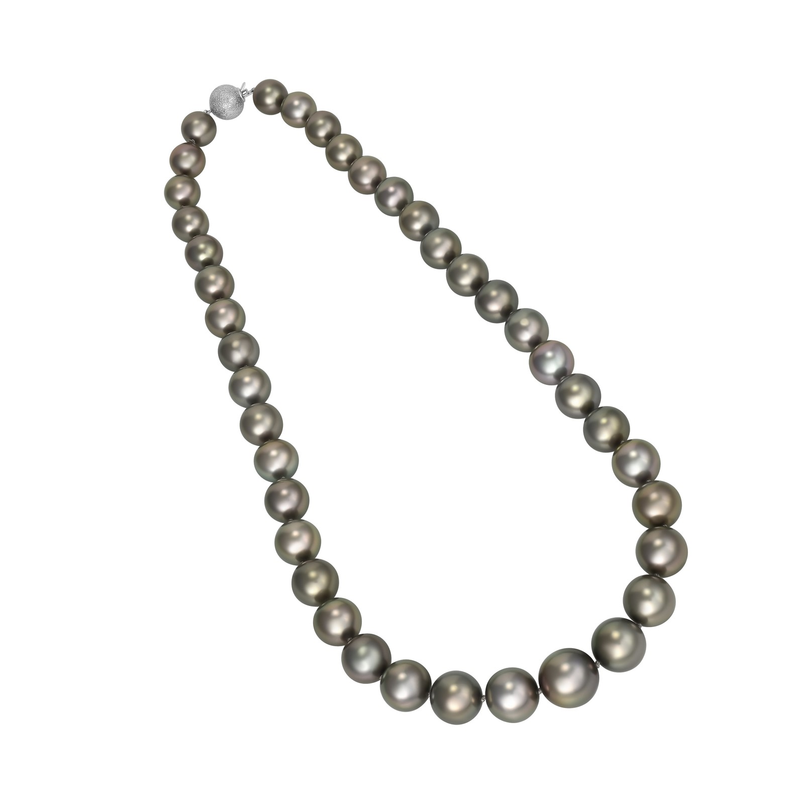14K White Gold Tahitian Cultured Pearl Necklace