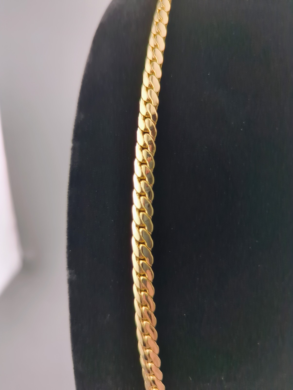 Men’s Gold Tone Cuban Curb Link Chain Necklace 20” 6mm 35g Marked 14K