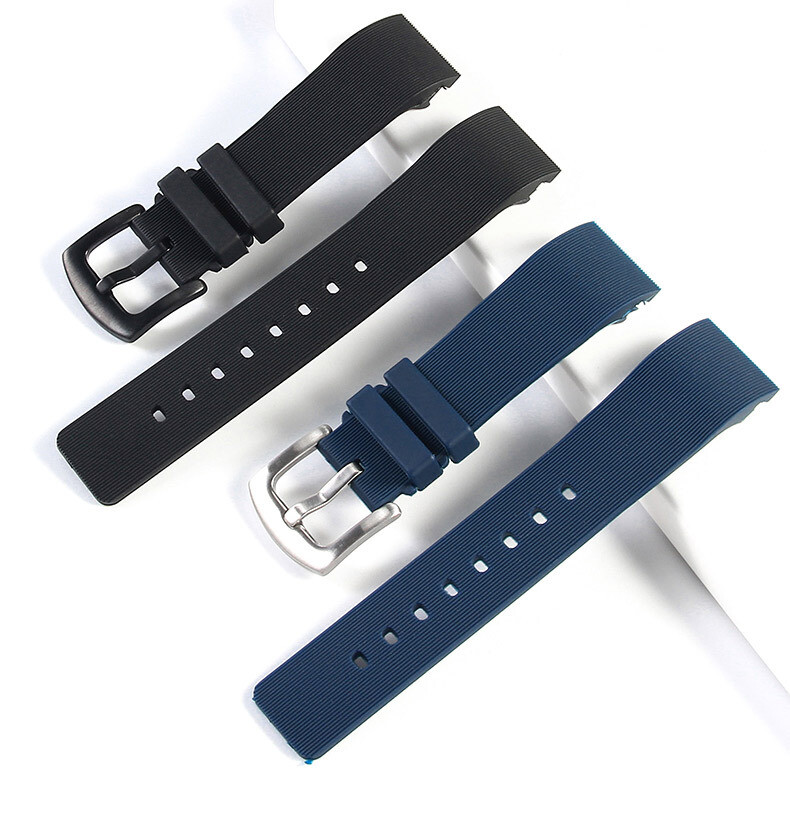 Quality Vertical Silicone Watch Band Straps Men’s 20 23mm Fits Cartier Santos