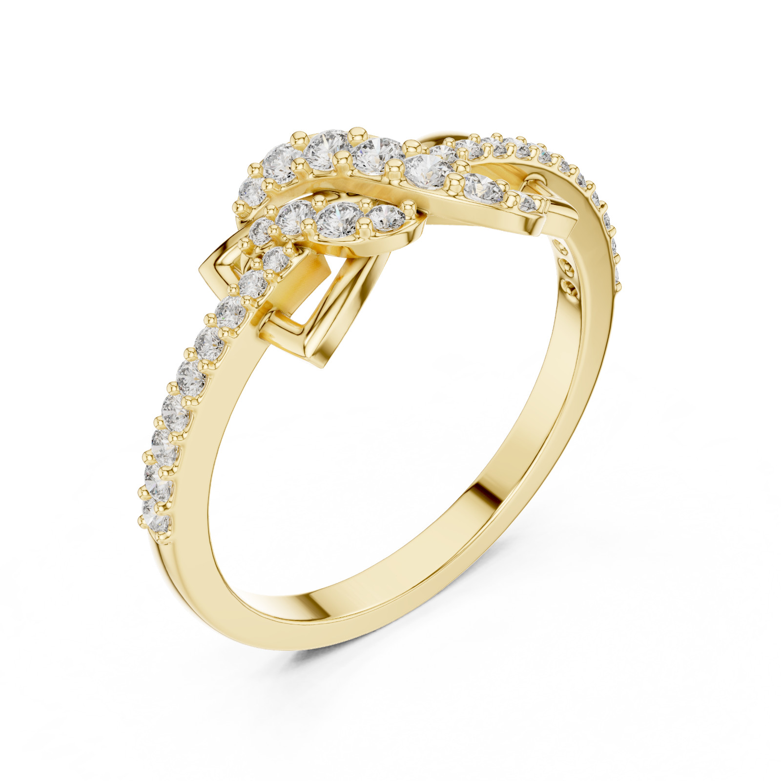 Natural Certified Diamond Prong Set Half Eternity Split Shank Ring 14k Gold Over