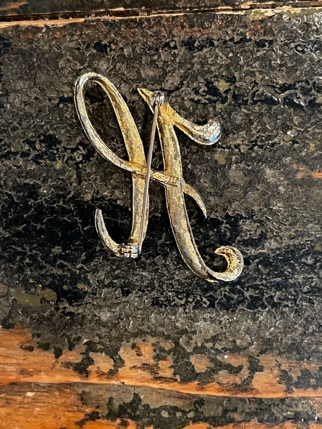 Vintage Mamselle Gold-Tone Initial H Brooch