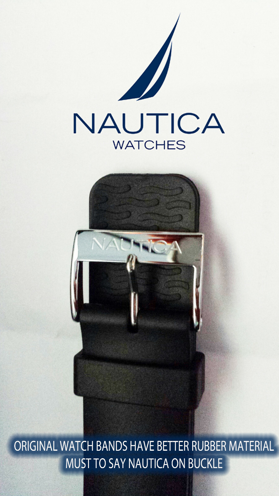 NAUTICA AUTHENTIC BAND STRAP BLACK 28mm N16533G N13530G A13530G N13519G A23001G