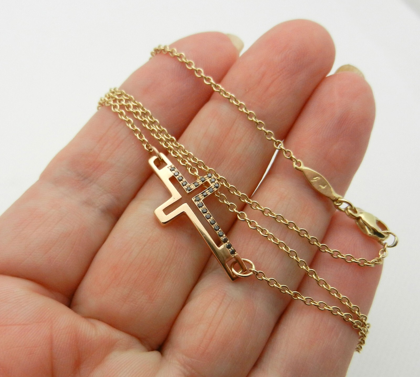 Unique Design Skeleton CROSS with Chain Necklace 22″ long 5.3 gram of 14k Gold