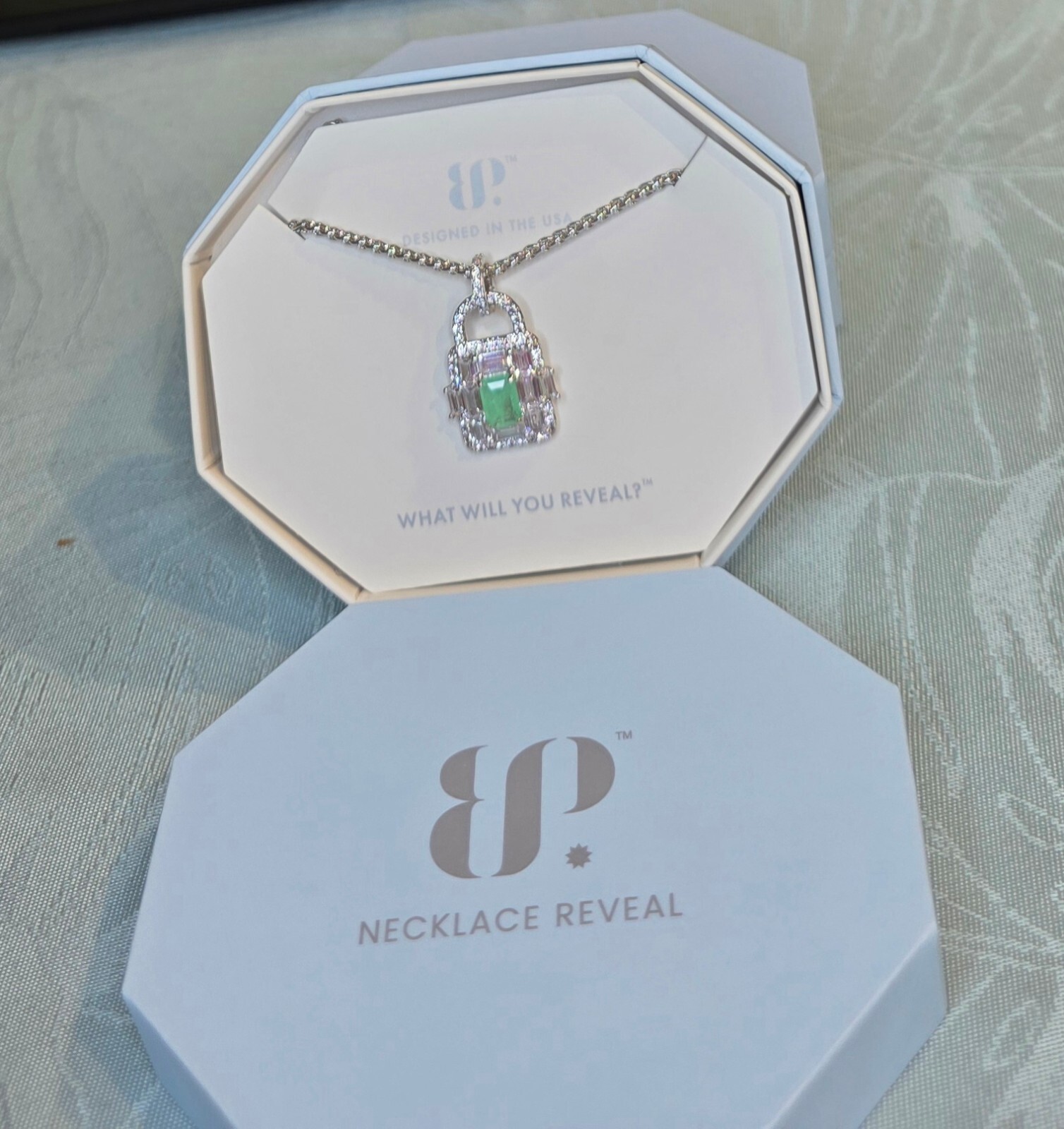 Necklace Reveal Lab-Created Mint Green Tourmaline Pendant