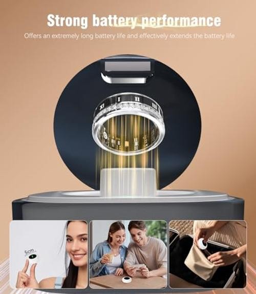 2026 Update Diamond Smart Ring and Wireless Charging Case 【Industry #11 Silver