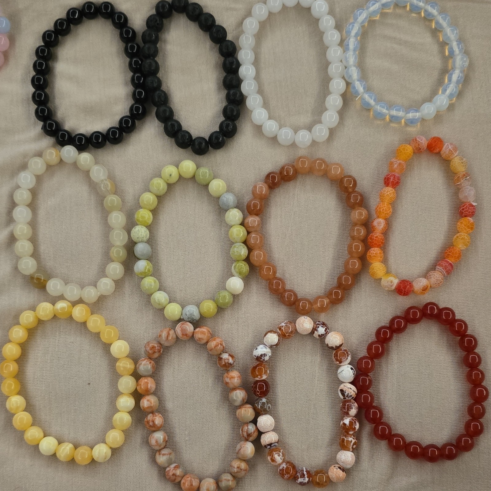 stone beaded bracelets, gemstone, crystal, Multicolor, Unisex Adults
