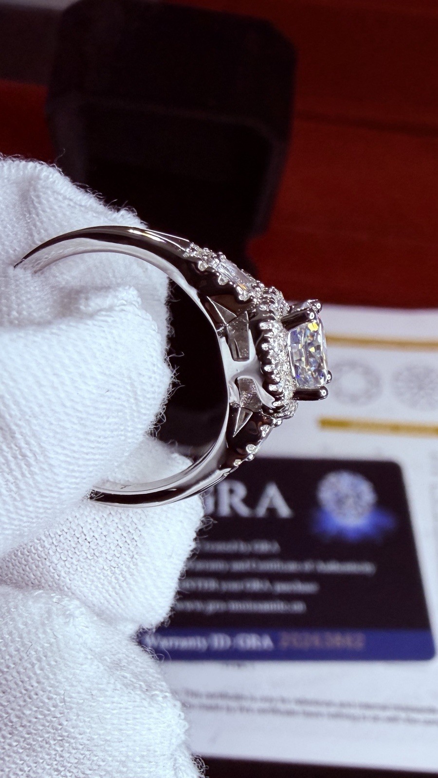 GRA Certified VVS1 925 Sterling Silver Moissanite Engagement Ring Size 8
